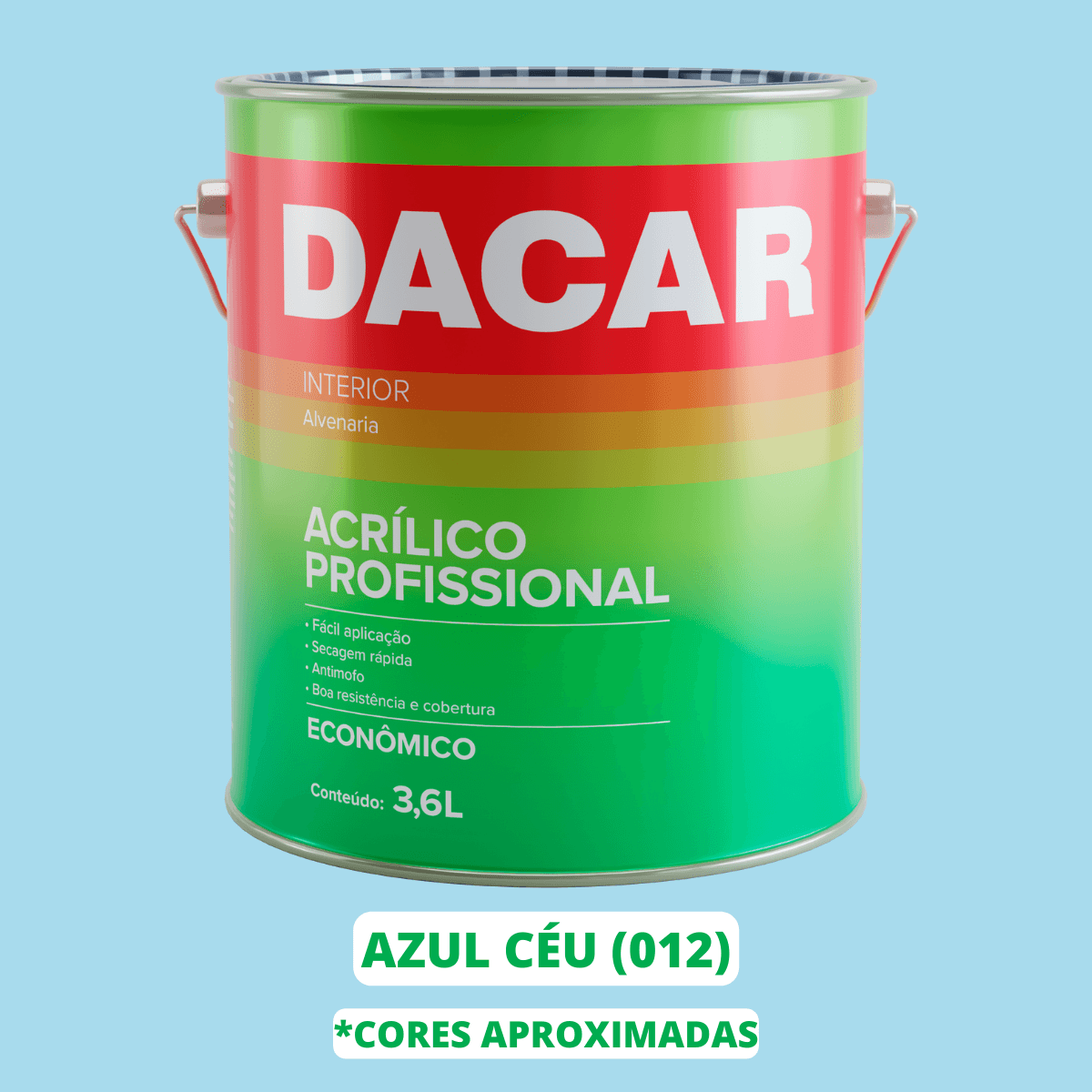 Tinta Acrílica Profissional Azul Céu Dacar - Big Cores Tintas