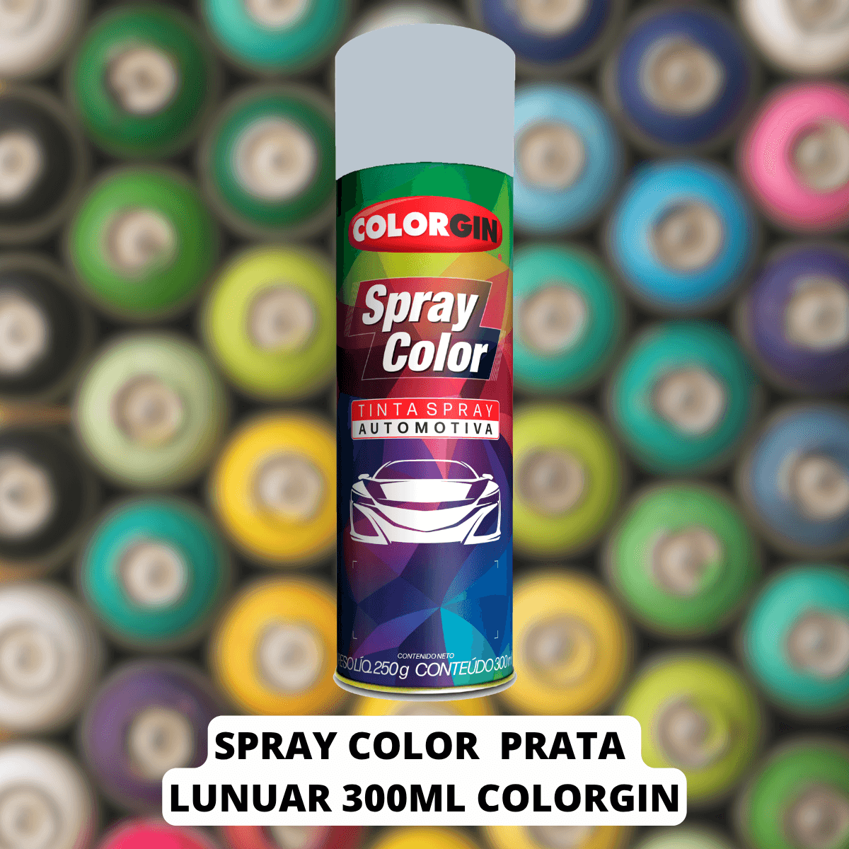 Spray Color Prata Lunar 01542 300ml Colorgin - Big Cores Tintas